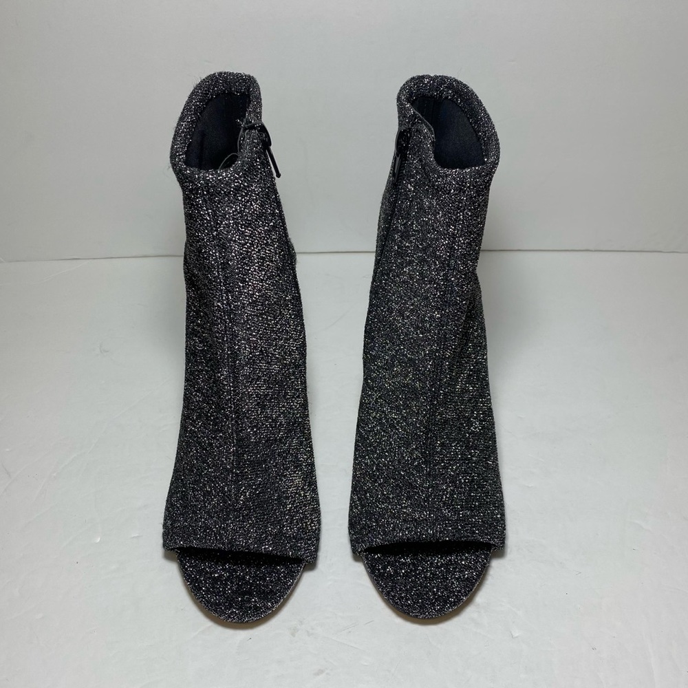 Steve Madden Rakel Glitter Bootie Sandal Heels Black Shimmer Women’s Size 8 - Picture 3 of 16